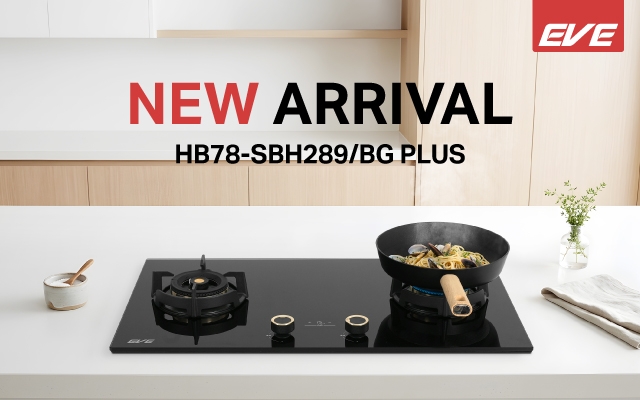 เตาแก๊สฝังกระจก 2 หัว EVE รุ่น HB78-SBH289/BG PLUS พร้อม Digital Timer