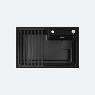 ซิงค์ล้างจาน 1 หลุม ซิงค์แกรนิตสังเคราะห์ ซิงค์ล้างจานสีดำ รุ่น  PHILLIP 800/520 BLACK | EVE ออนไลน์
