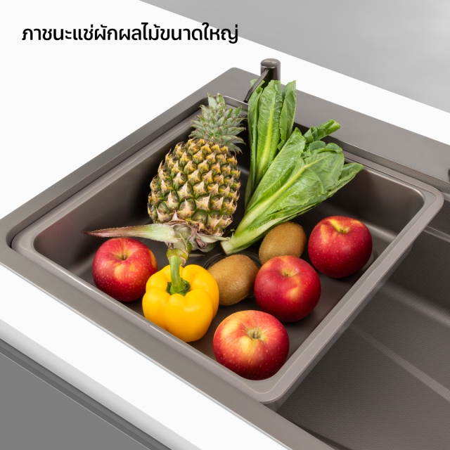 ซิงค์ล้างจาน 1 หลุม สีเทาไทเทเนียม UNITY 800/490