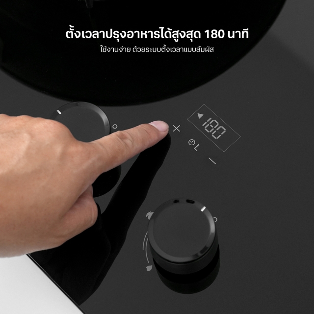 เตาแก๊ส 2 หัว แบบฝัง EVE ฐานกระจกนิรภัยสีดำ HB73-B789G/BG