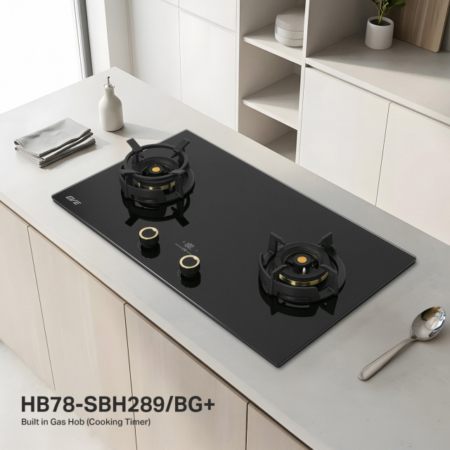 เตาแก๊ส 2 หัว แบบฝัง EVE ฐานกระจกนิรภัยสีดำ | EVE ออนไลน์