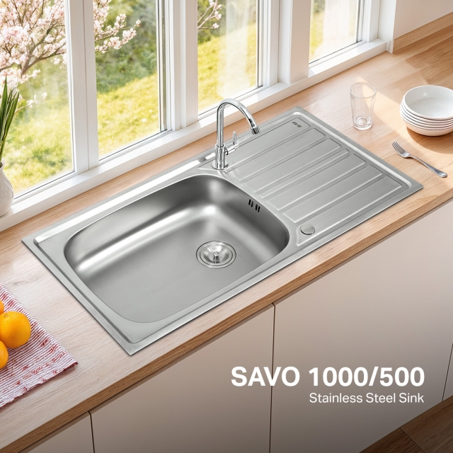 ซิงค์ล้างจาน 1 หลุม SAVO 1000/500
