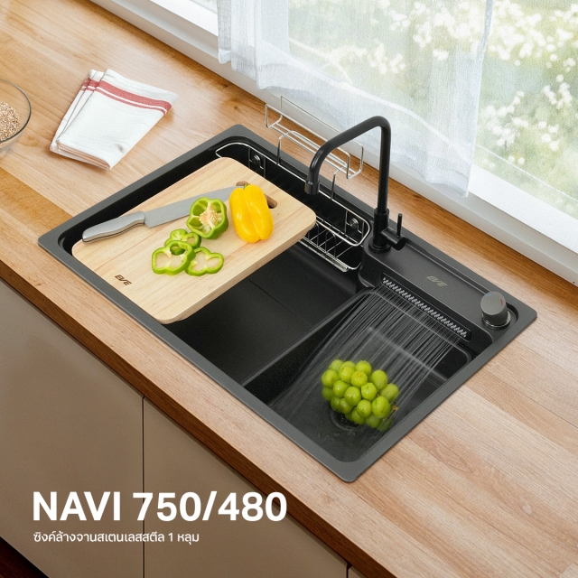 อ่างล้างจานสเตนเลส 304 น้ำตก | EVE ออนไลน์