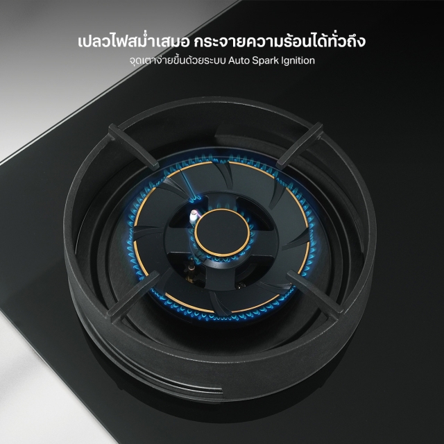 เตาแก๊ส 2 หัว เตาแก๊สแบบฝัง ฐานกระจกนิรภัย  FIRA