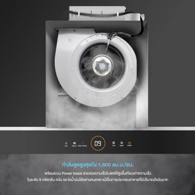 เครื่องดูดควันติดผนัง แบบกระโจม HC-OLYMPUS-90
