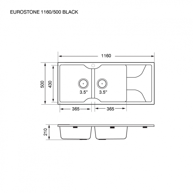 EUROSTONE 1160/500 BLACK