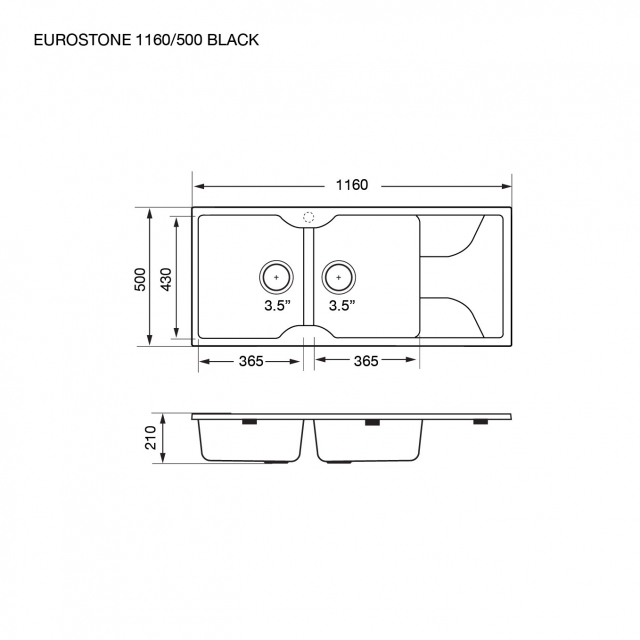 EUROSTONE 1160/500 BLACK