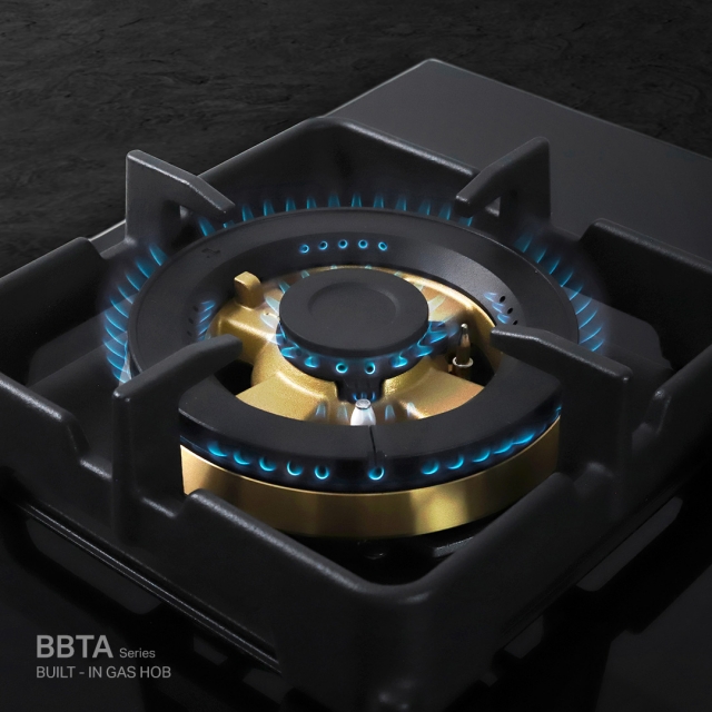เตาแก๊สแบบฝัง 4 หัว ฐานกระจกนิรภัย รุ่น HB60-4BBTA/BG