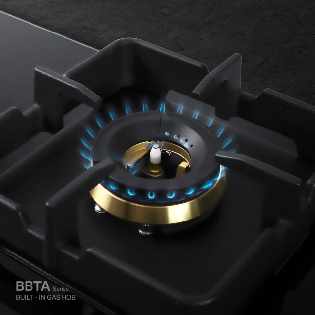 เตาแก๊สแบบฝัง 4 หัว ฐานกระจกนิรภัย รุ่น HB60-4BBTA/BG